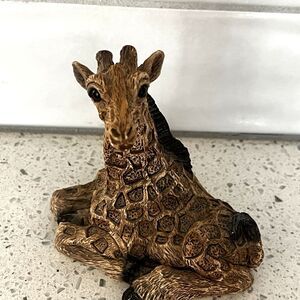 1990's Stone Critters Sandicast Littles Giraffe Statue 4" Inch Animal Figure